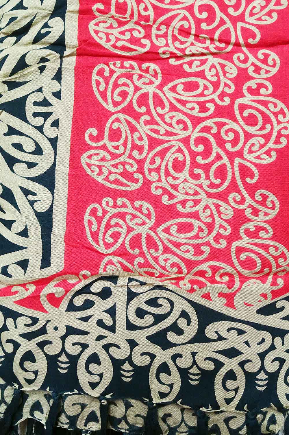 BANS102 Sarong kowhaiwhai rayon red