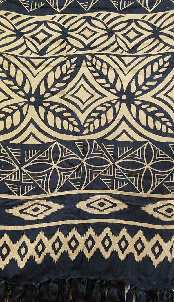 BANS141 Sarong Pacifica rayon Beige & Black