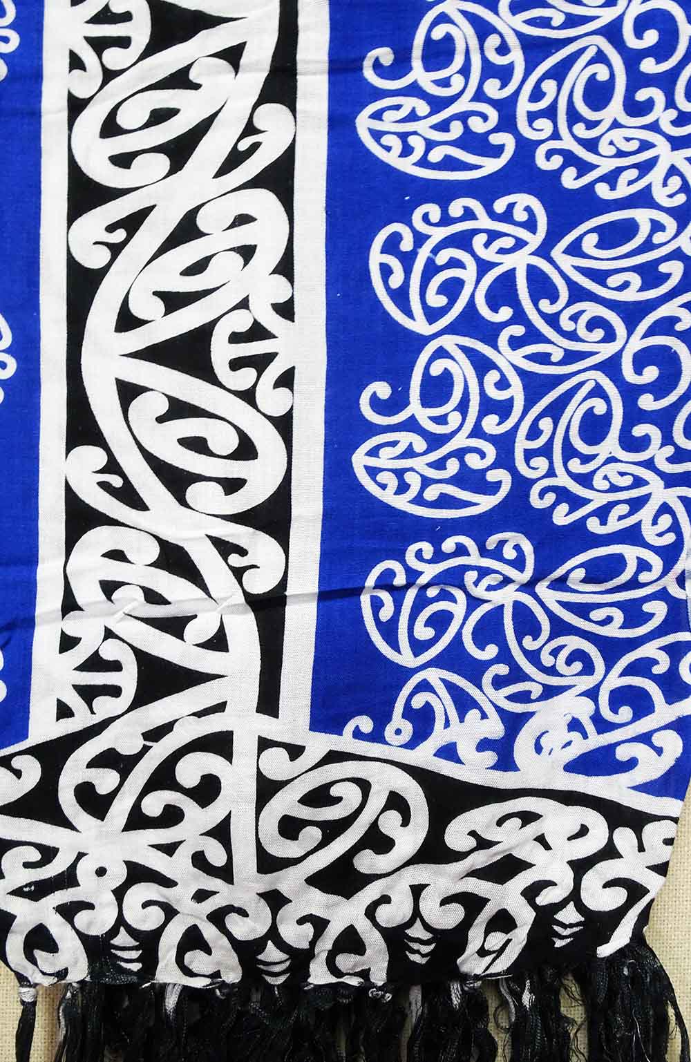 BANS146 Sarong kowhaiwhai rayon blue