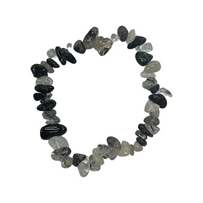 Blk Tourmaline in quartz chip