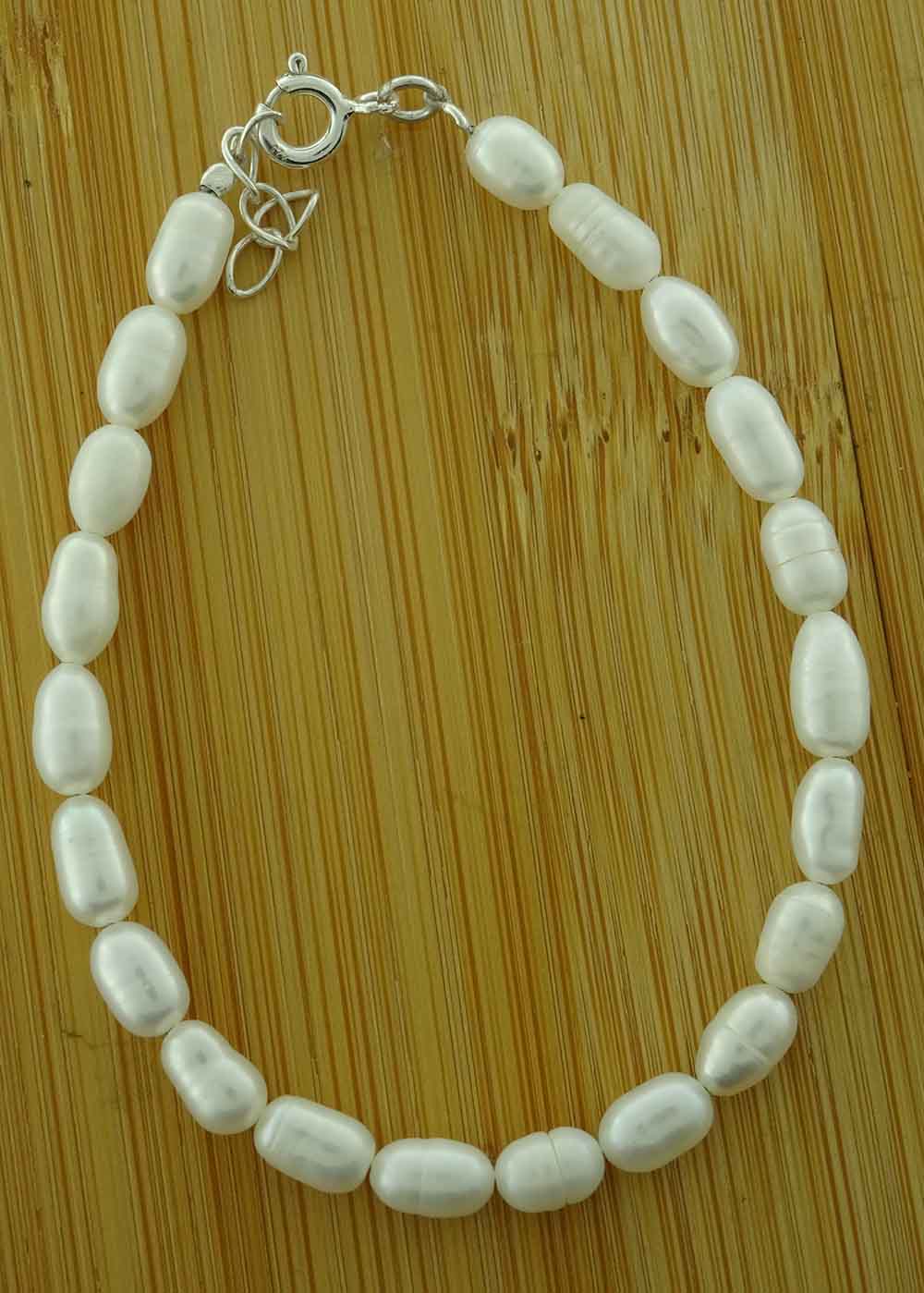 White Pearl Bracelet irregular shape Pearls