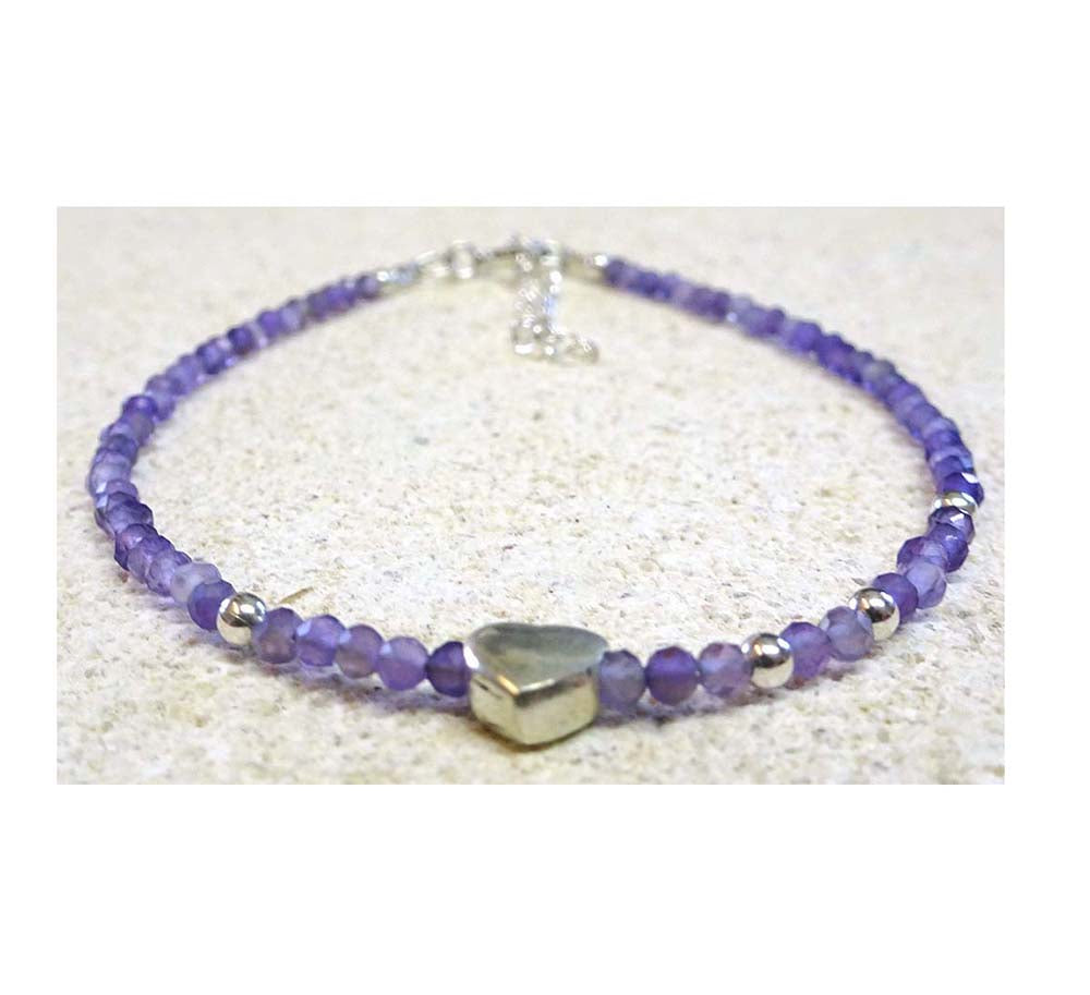 Amethyst Facet Bead 2mm & Hear