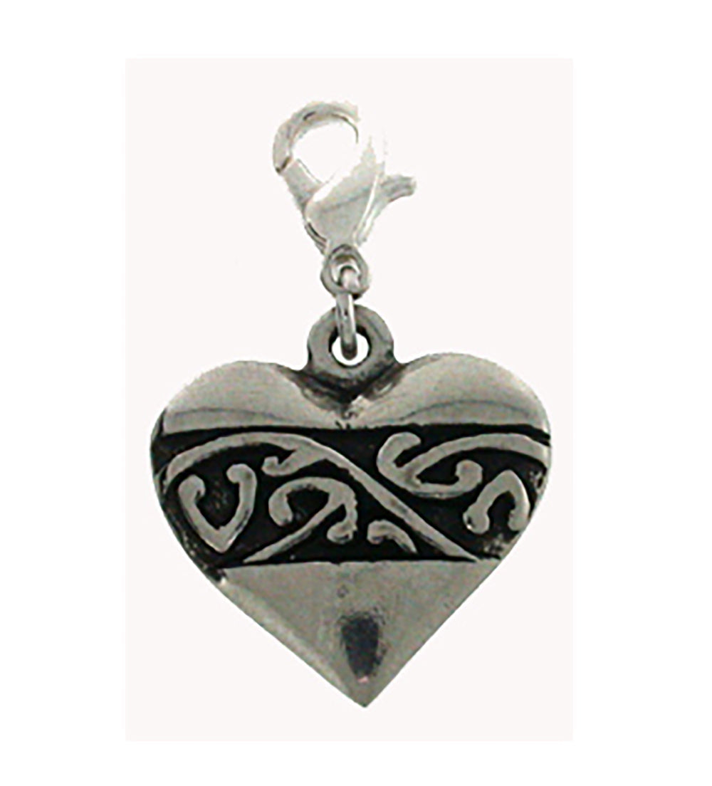 Charm pewter heart kowhaiwhai
