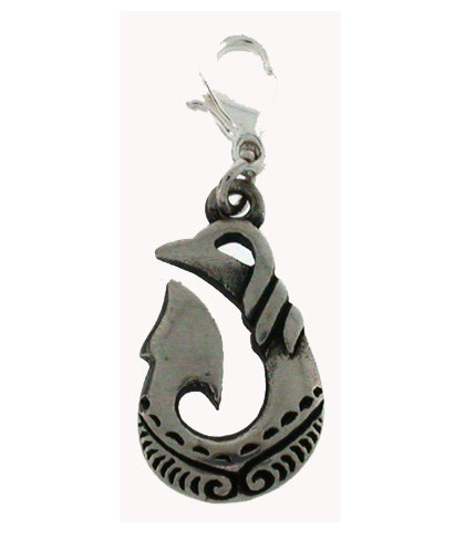 Charm pewter hook patterned
