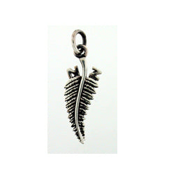 Charm Silver Fern NZ 18x8mm