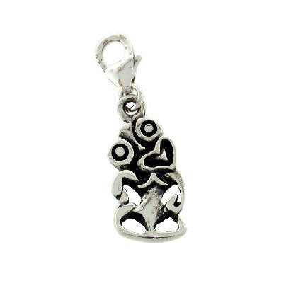 Charm NZ Tiki sterling silver 15x9mm SALE