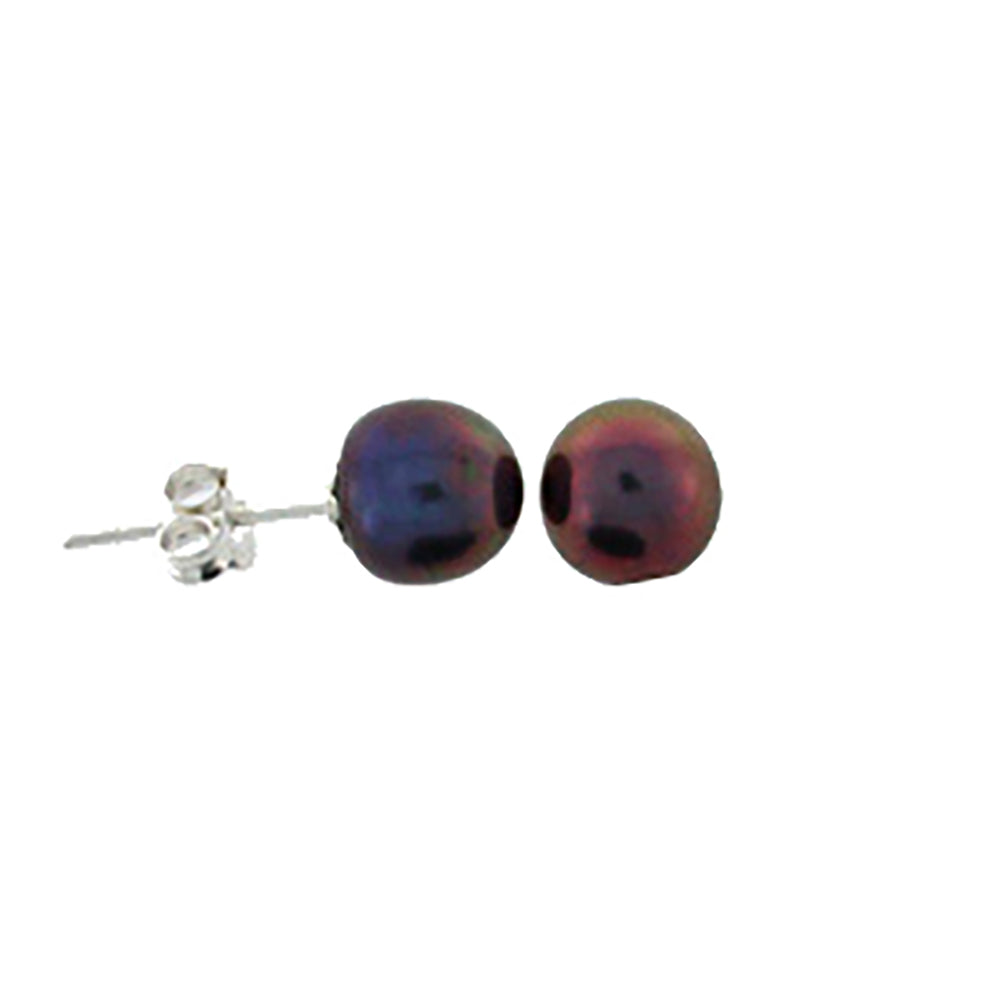 E/R Stud Pearl Blk 8-8.5mm