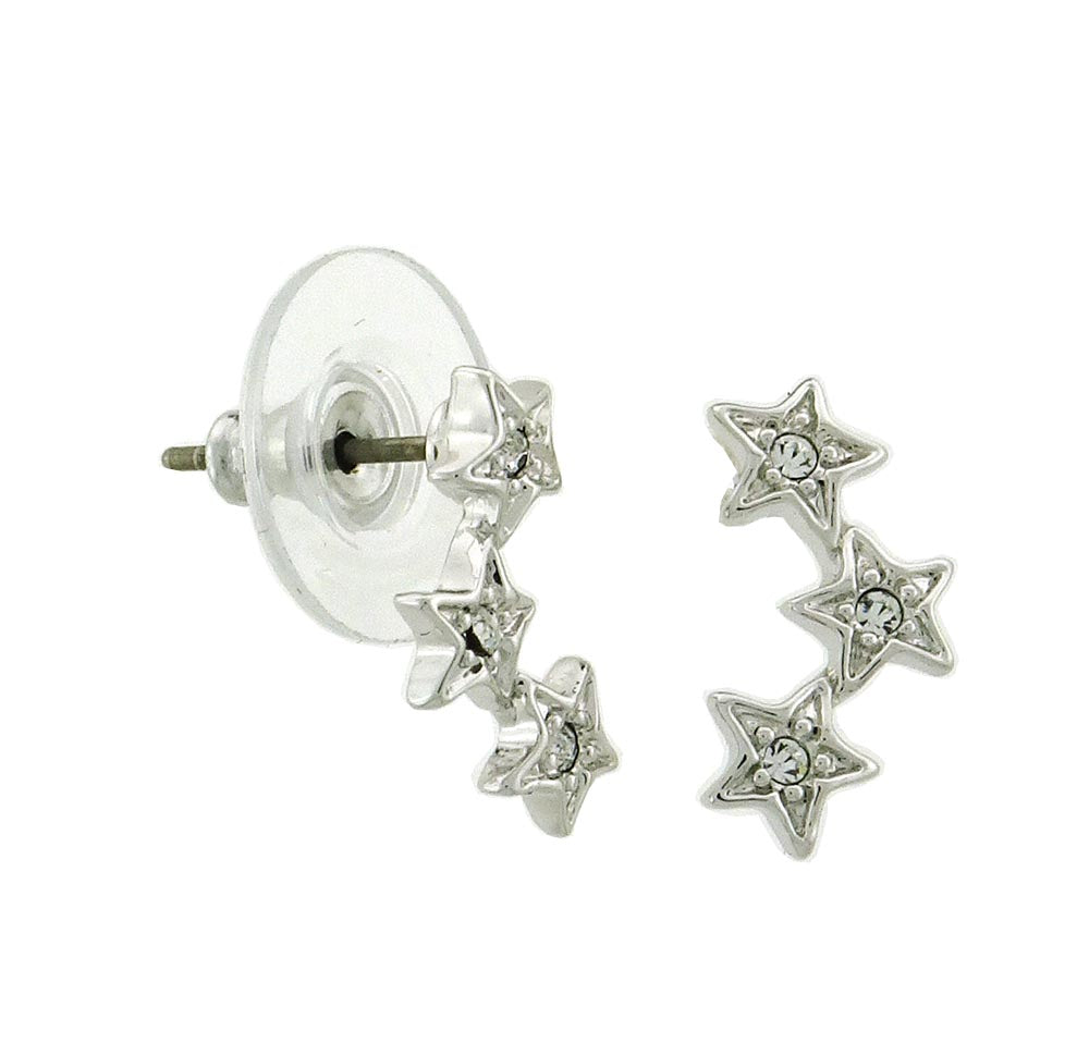 EF136 Earring stud 3 crystal stars