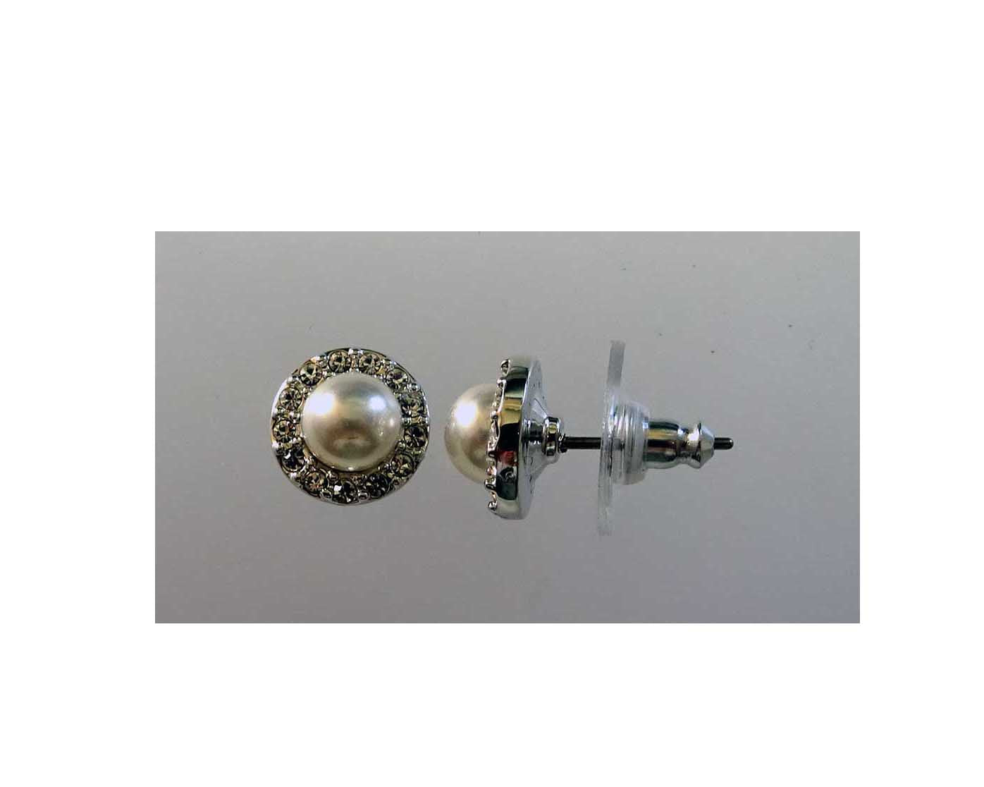 EF407 Earring stud flower 7mm pearl