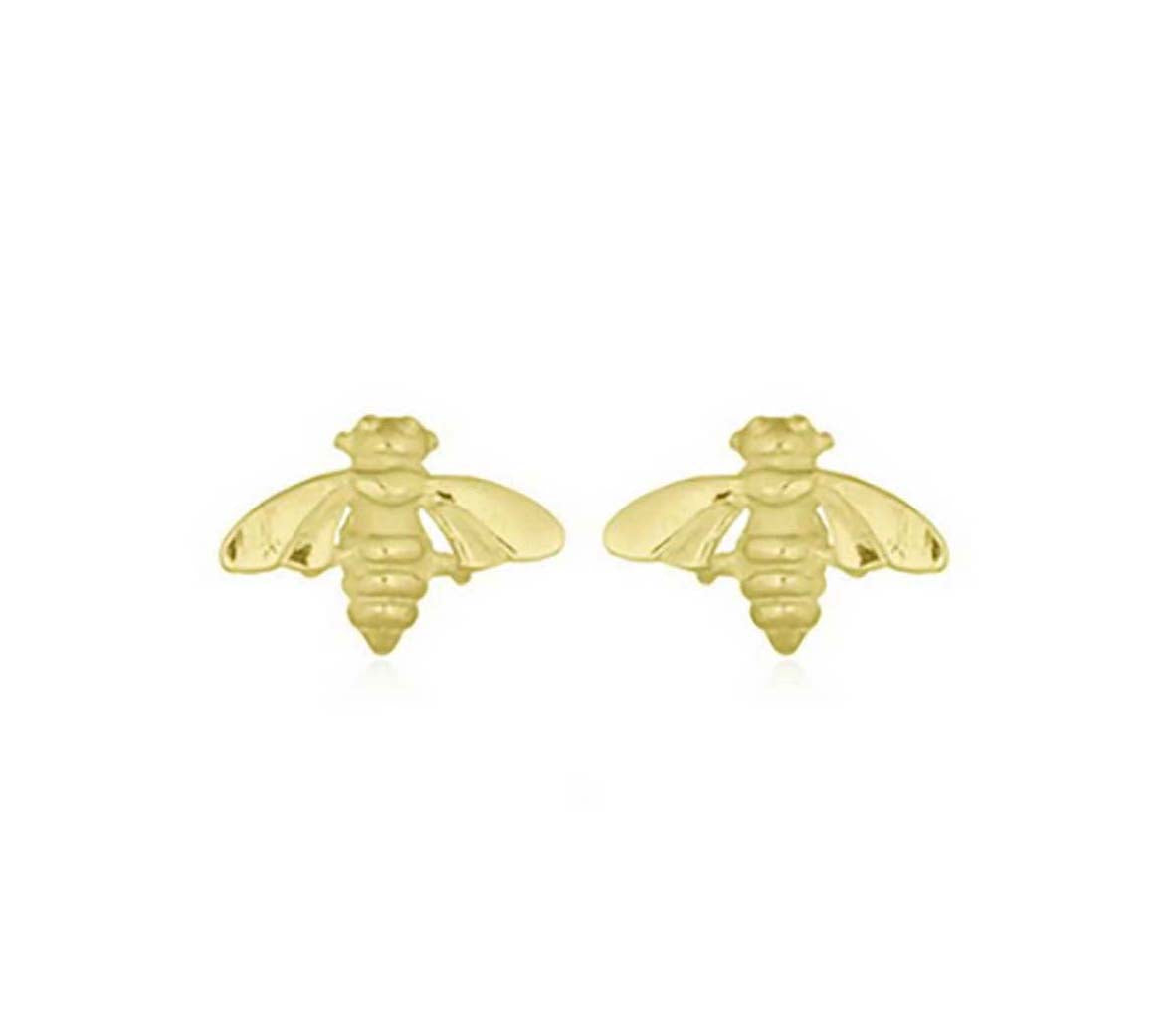 Tiny Honey Bee Stud Gold plate