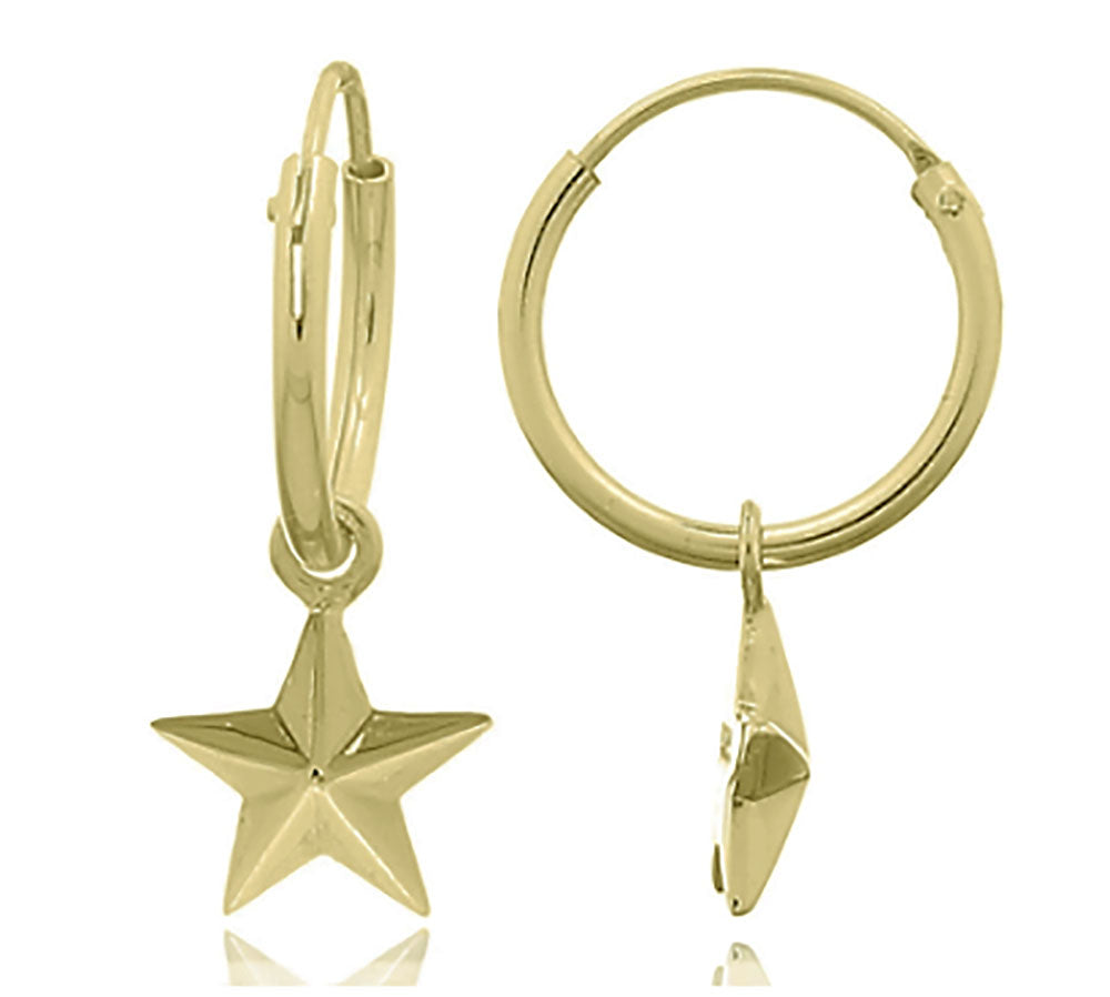 Earring Gold Plate Hoop & star