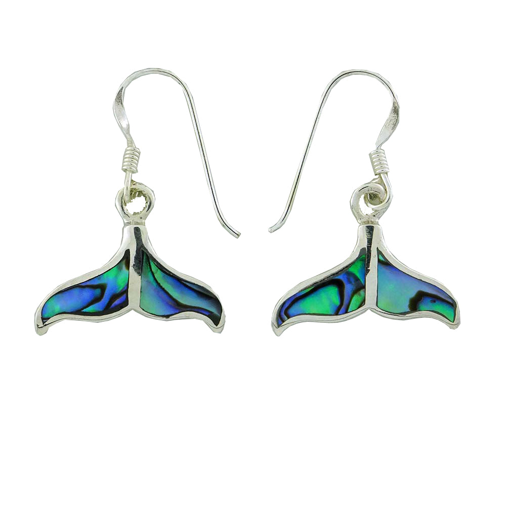 Paua earring whale tail