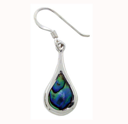 E/R NZ paua stg sil tear drop