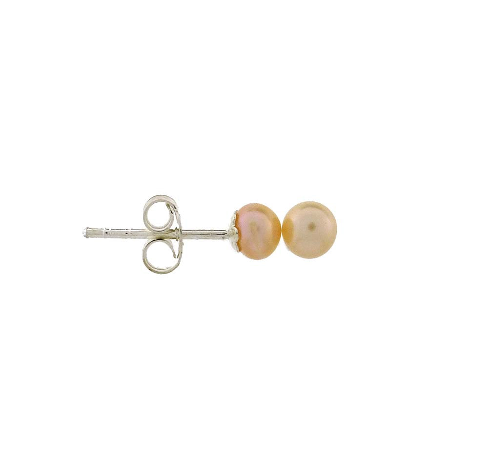 E/r stud pearl peach 4-4.5mm