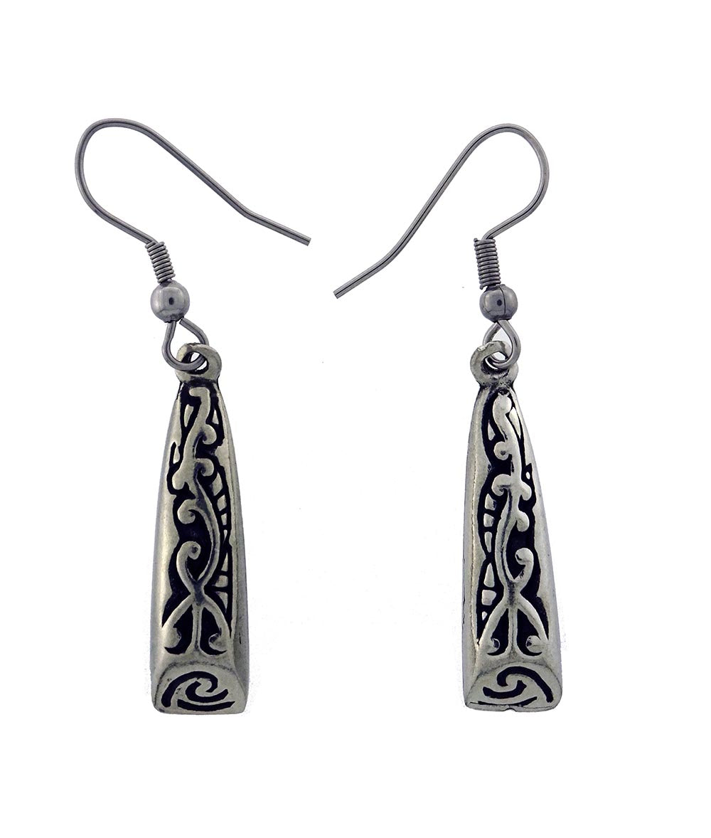Pewter earrings adze