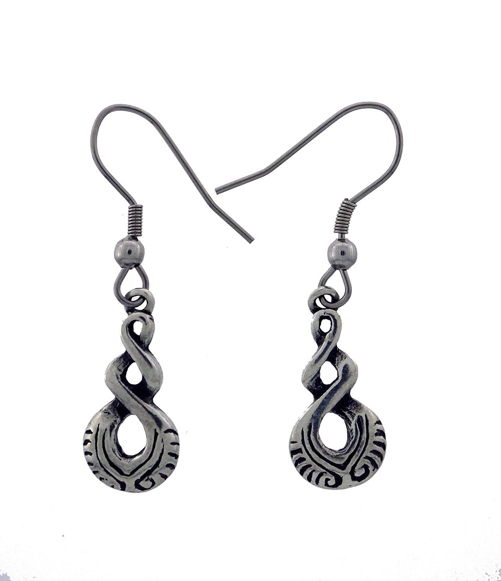 Pewter earrings triple twist