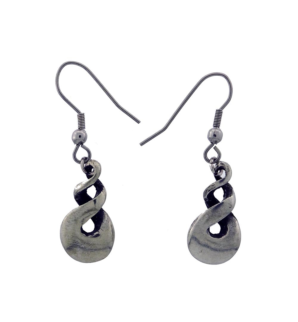 Pewter earrings triple twist