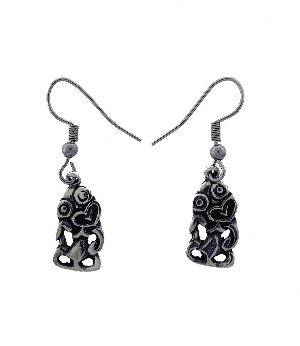 Pewter earrings tiki
