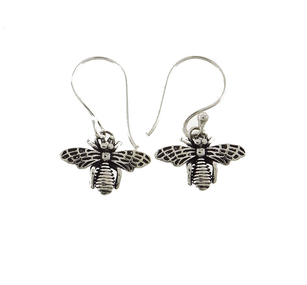 Earrings Honey Bee stg silver 12x15mm