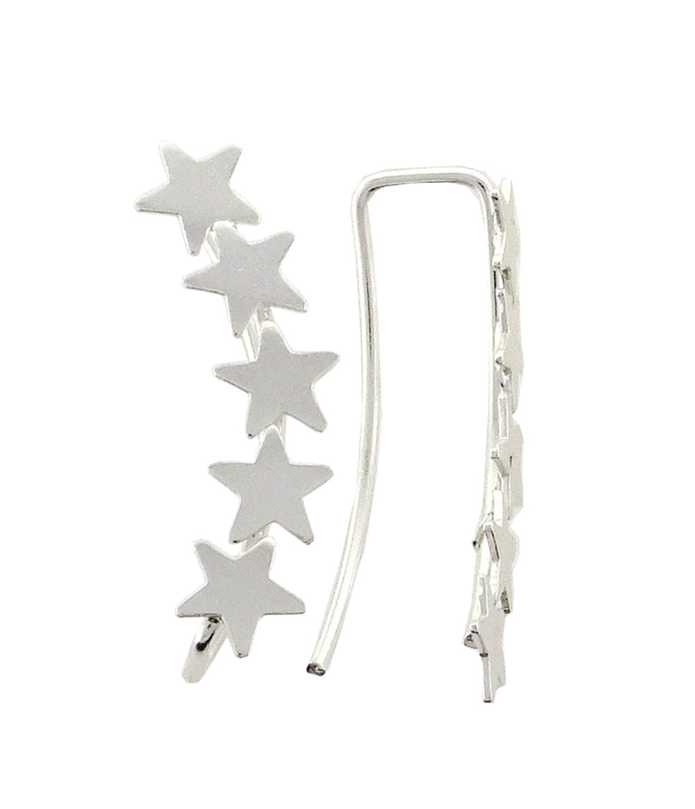Earring Stg Silver Stars