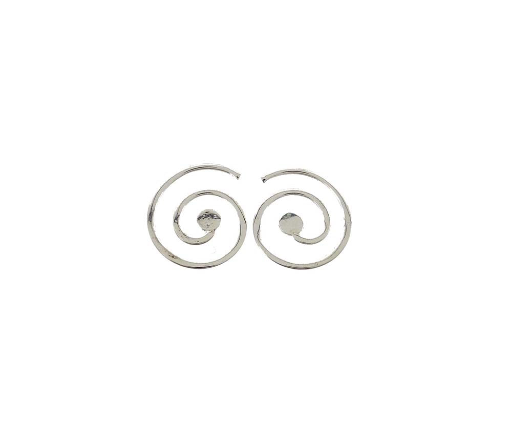 Silver earrings spiral