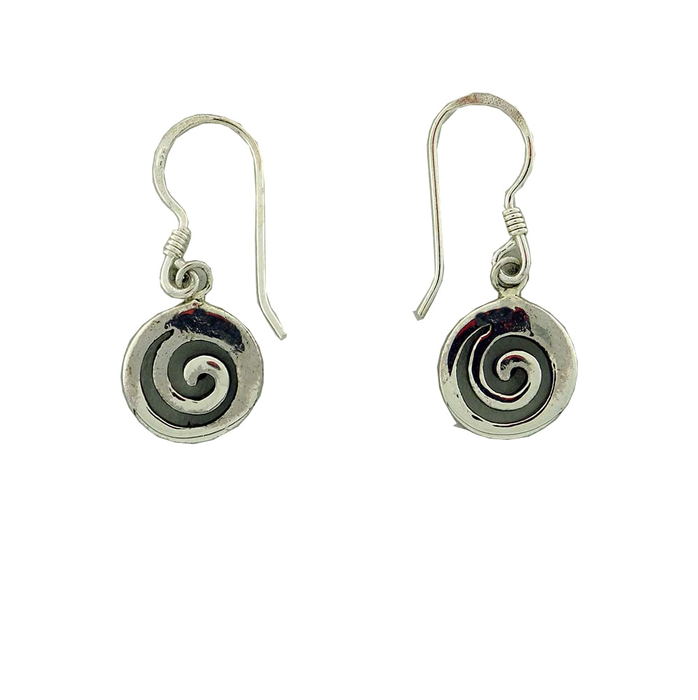 Silver earrings spiral