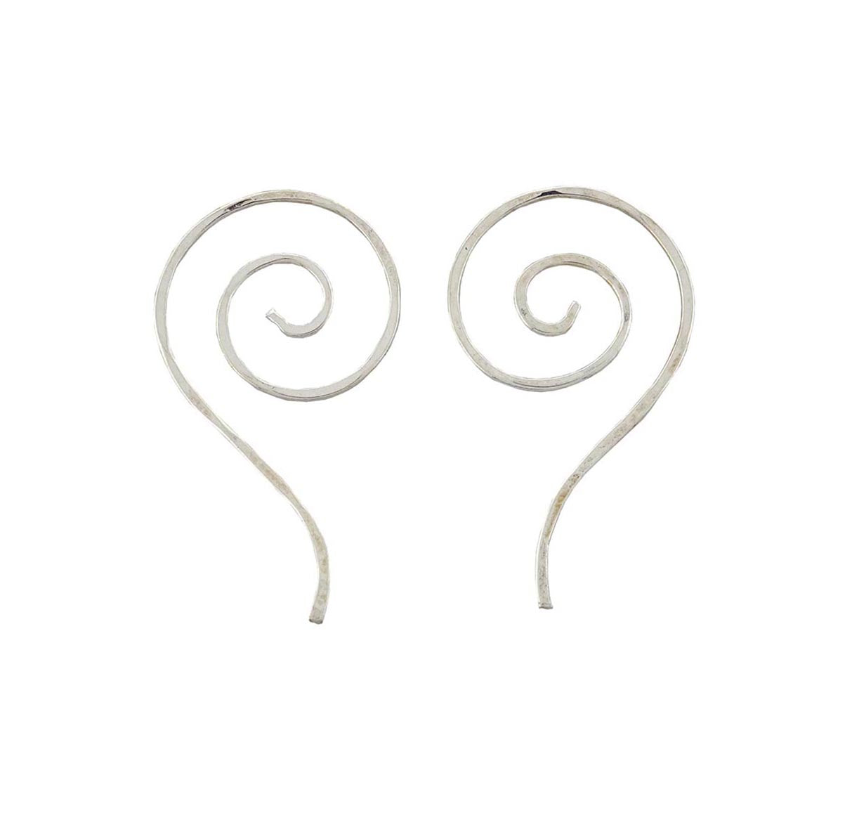Silver earrings spiral
