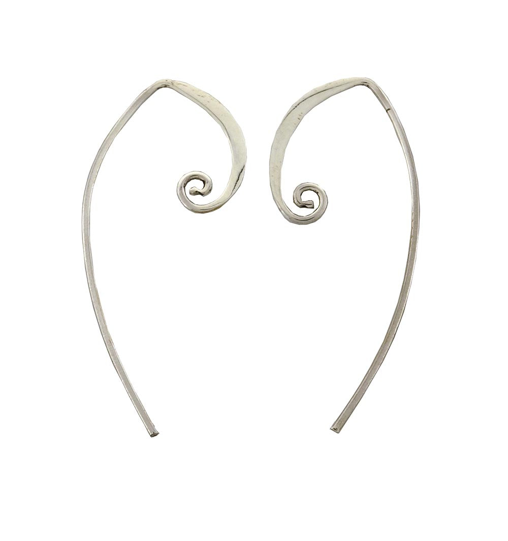 Stg Silver spiral earrings