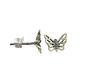 ER stud stg silver butterfly