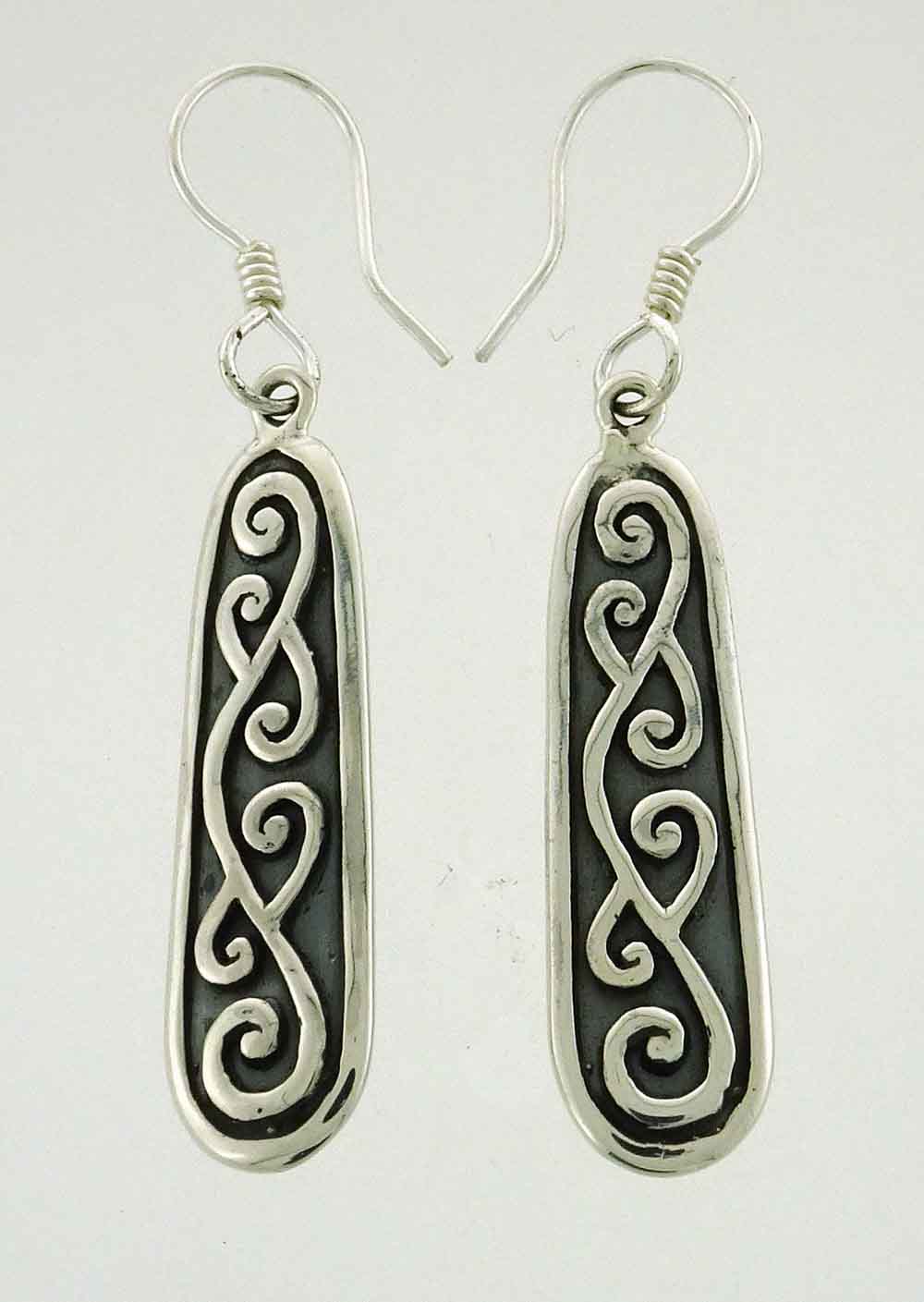 Kowhaiwhai Pattern 30x8mm Earr