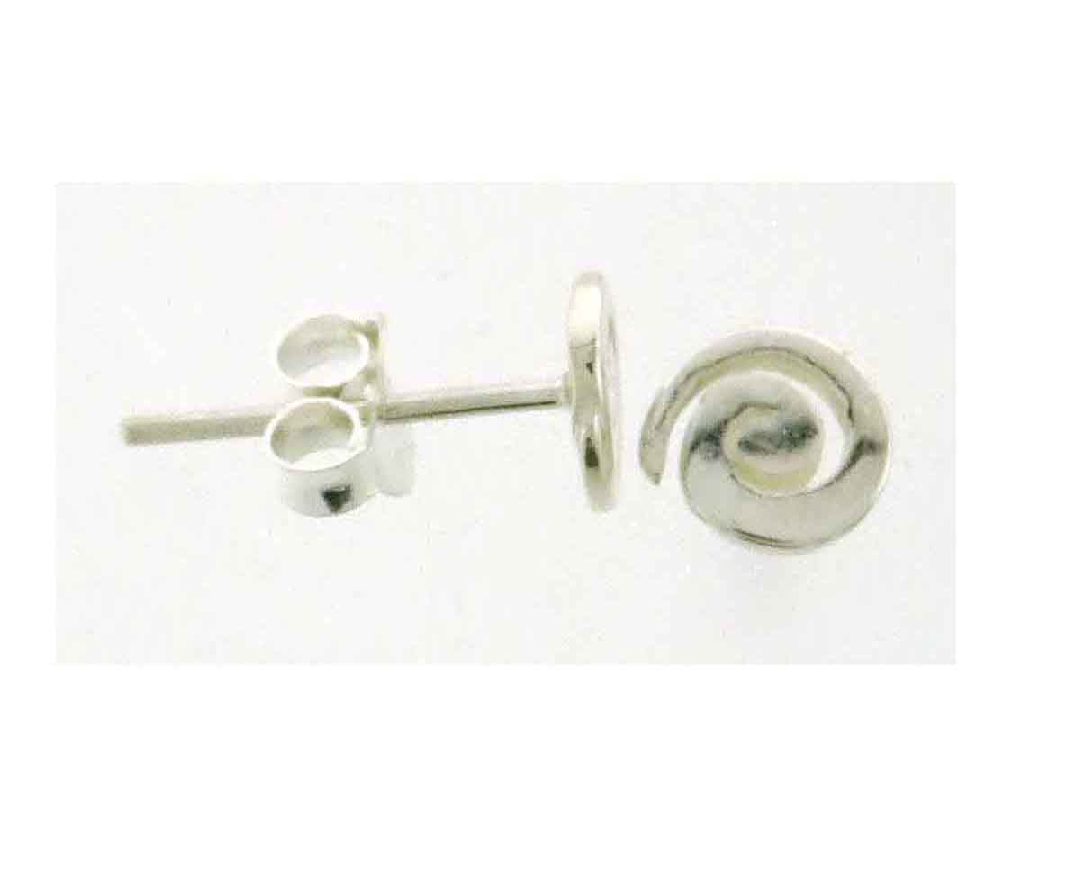 E/R Stud Silver Spiral 6mm