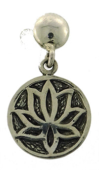 ER Lotus Flower Stg Silver disc 12mm SALE