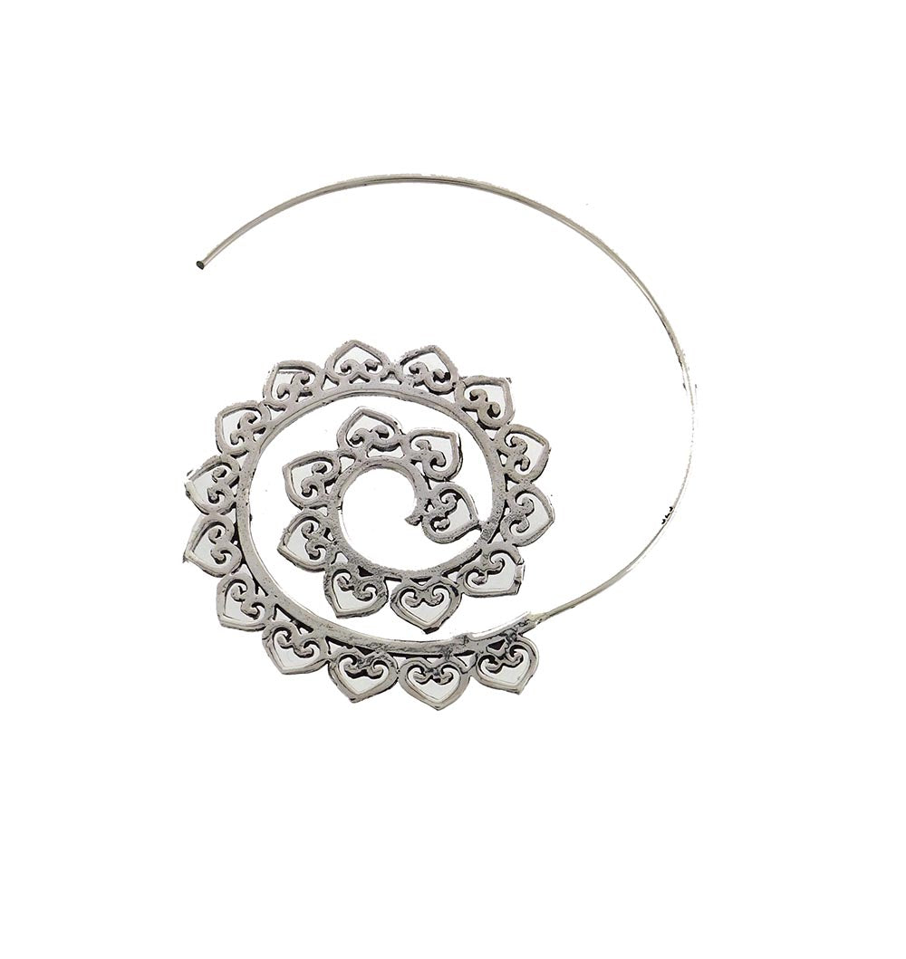 ER Spiral twist patterned 40mm stg silver. SALE