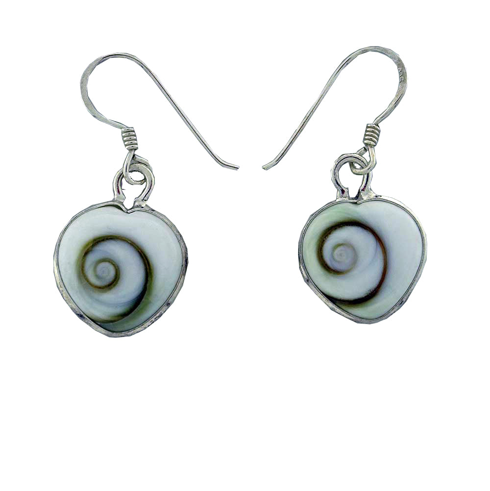 Catseye shell earrings heart