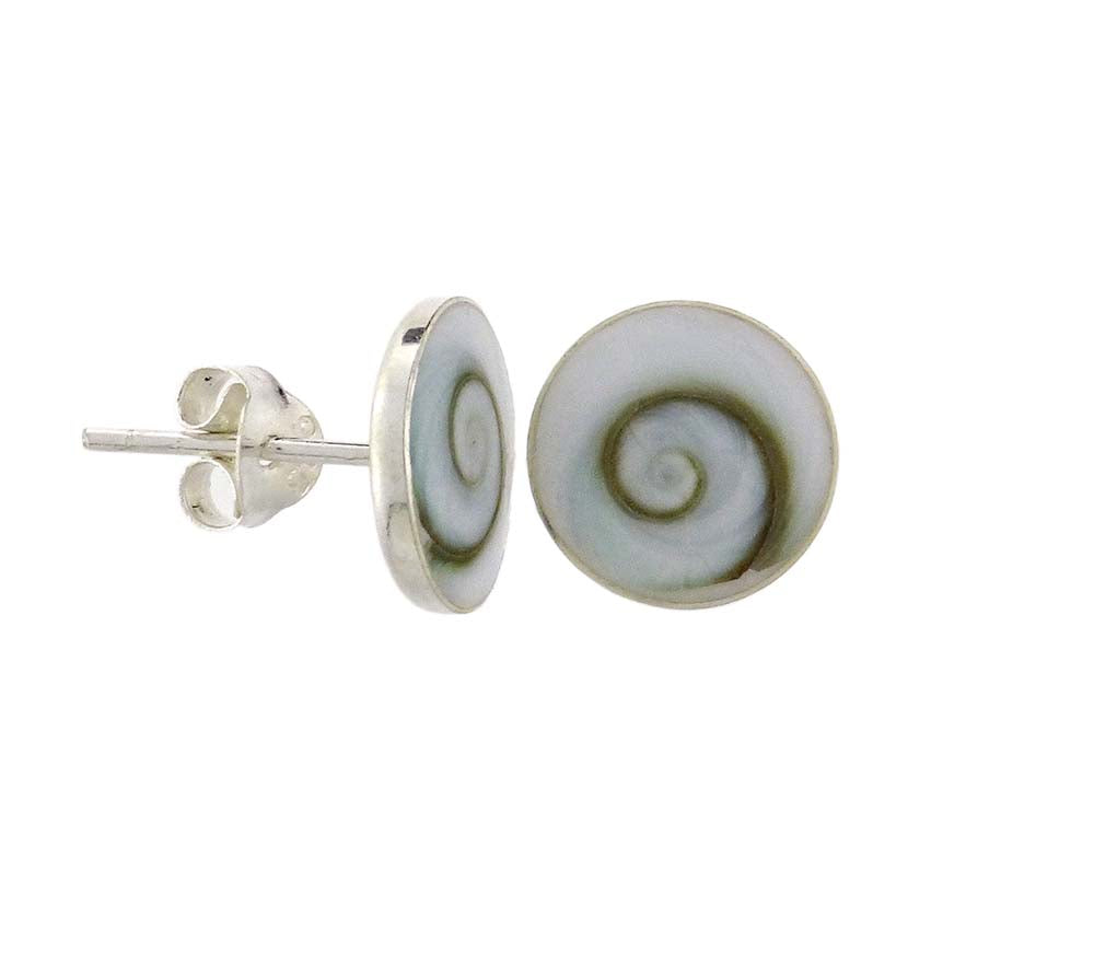 Cats eye shell stud earrings