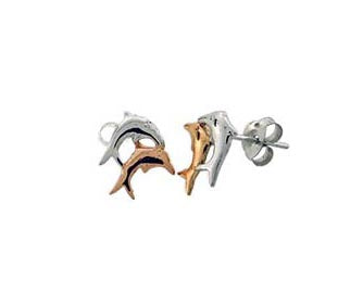 ER stud Dolphin stg silver &