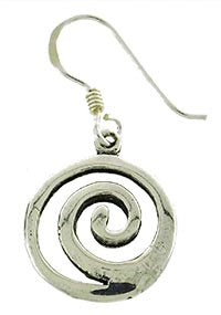 ER Stg silver Koru/Spiral drop