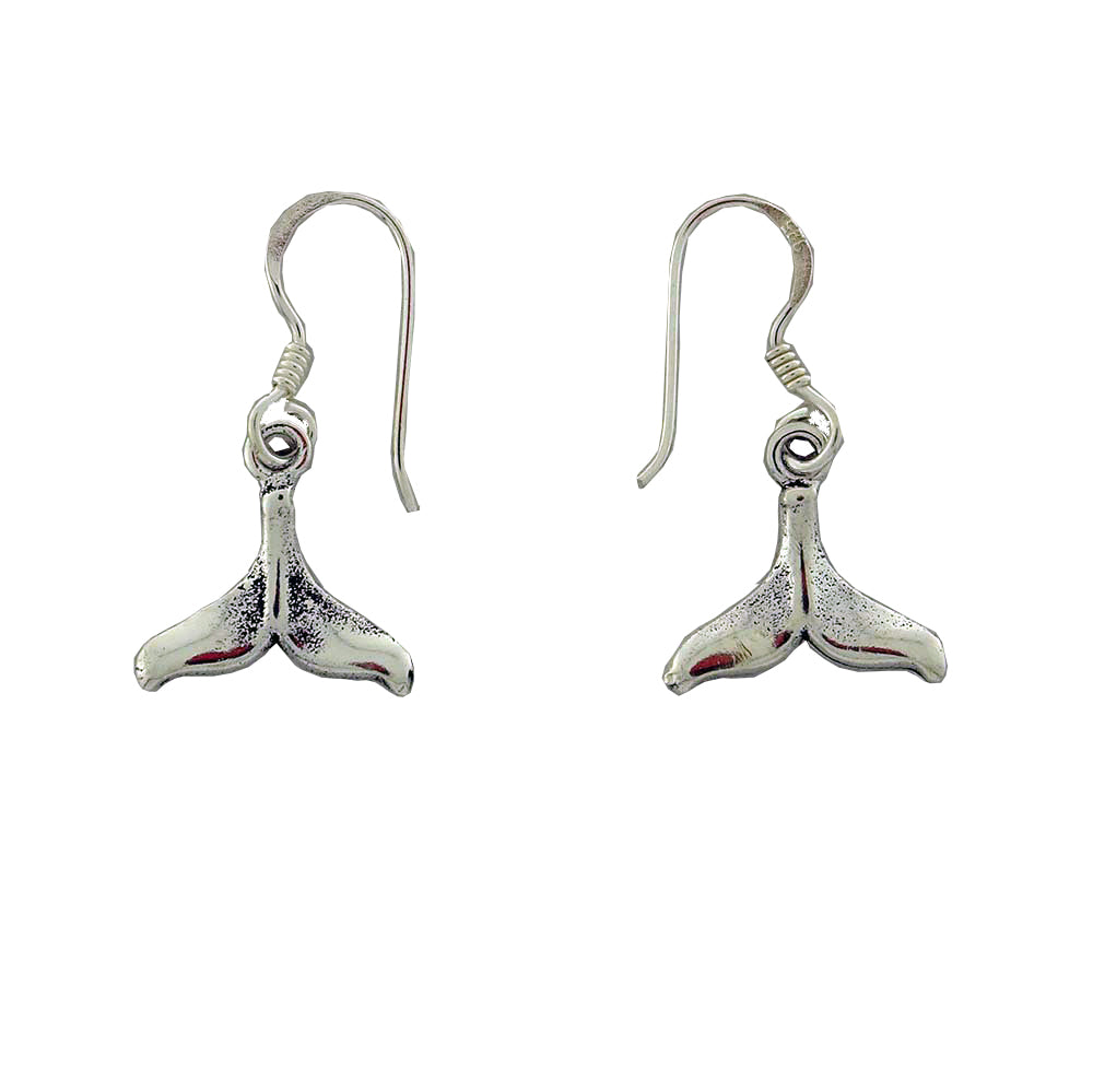 Silver earrings Whale tail