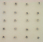 Nose pin round crystal white