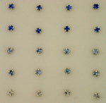 Nose stud 2 mm crystal 2 row w