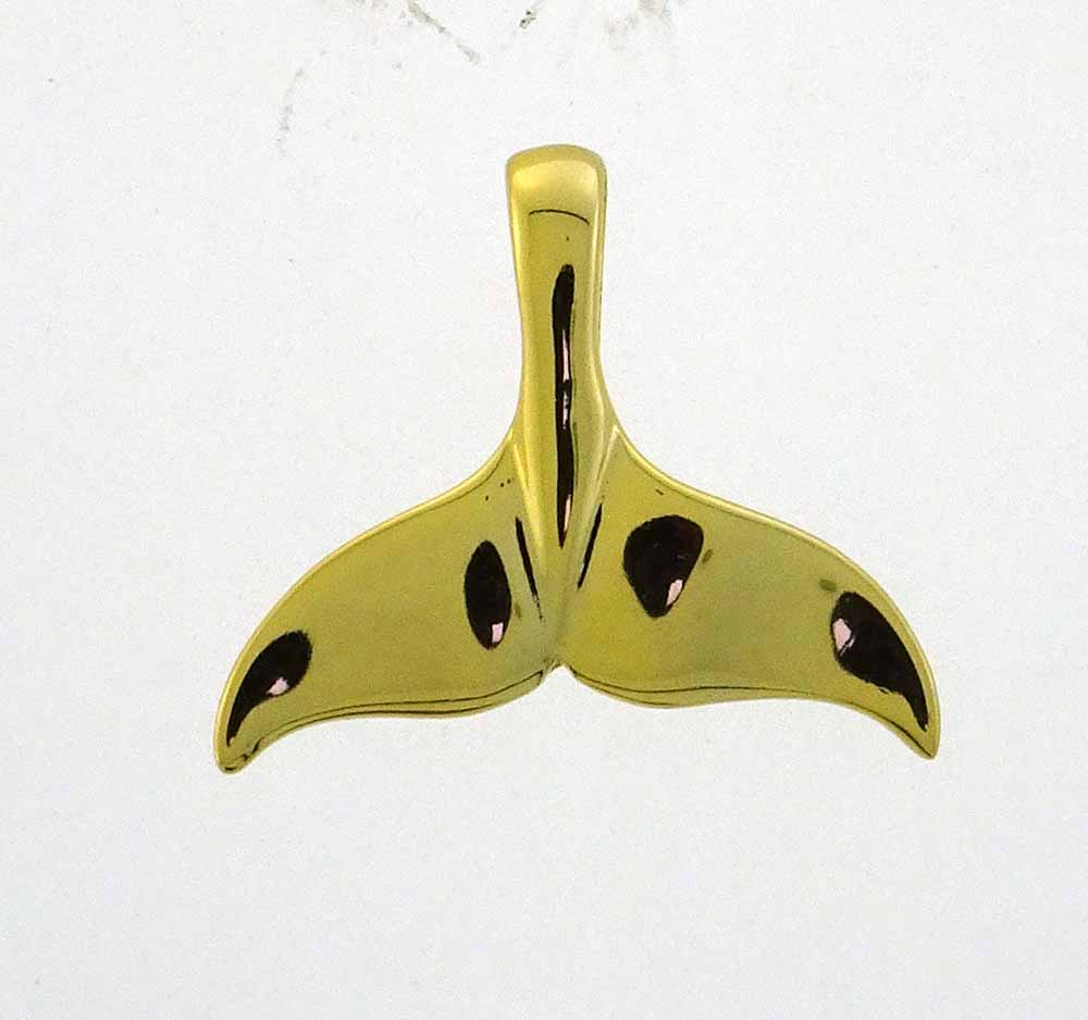 Whale Tail 15x20mm Gold Plate
