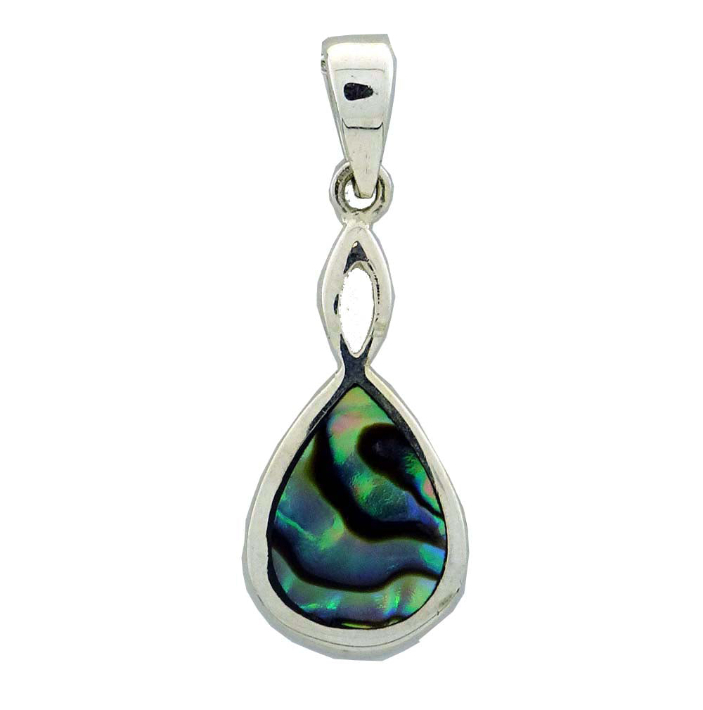 Paua pendant teardrop twist