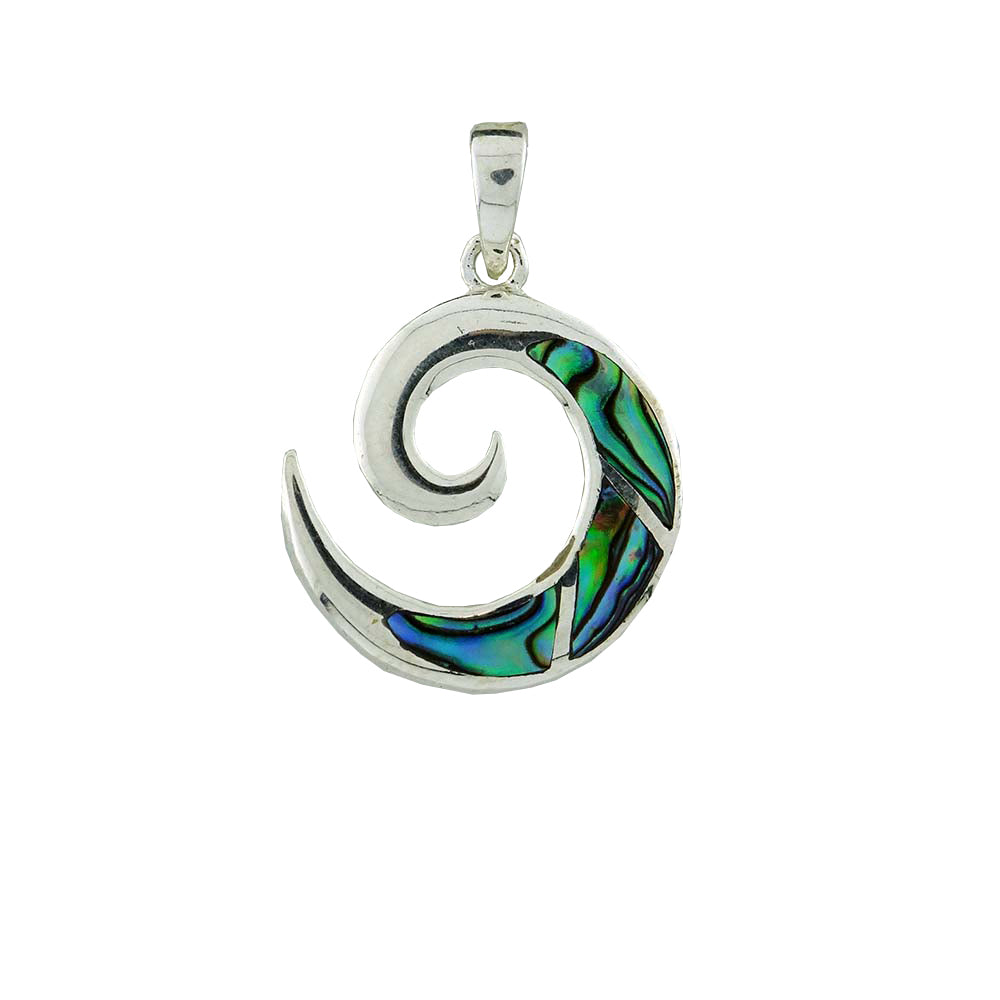 Paua pendant open spiral