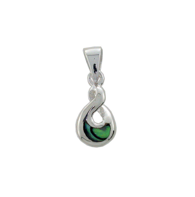 Pend NZ Paua stg silver figure eight 7x12mm SALE