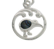 Pend Kiwi circle NZ Paua & stg