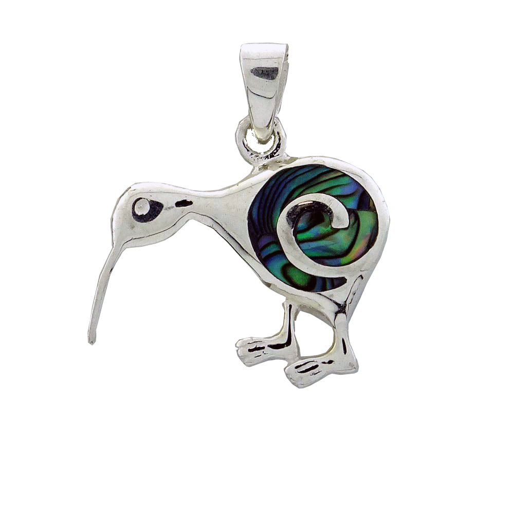 Paua pendant kiwi spiral