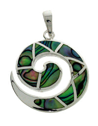 Pend Paua inlay Spiral 26mm ro