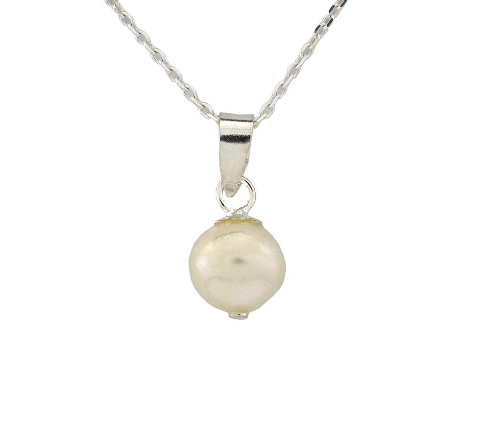Pend Pearl white 8mm stg silve