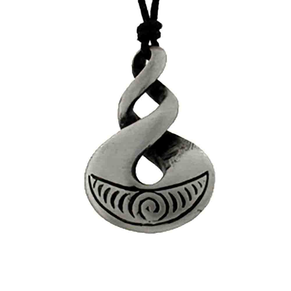 Pendant pewter triple twist