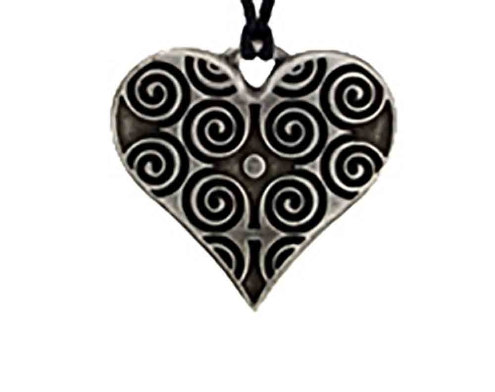 Pend Pewter Heart with spirals